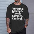 History Lovers Batallas De La Primera Guerra Mundial Historiador Camiseta unisex Regalos para él