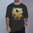 Total Solar Eclipse 2024 Sunflowers Painting Van Gogh T-Shirt Gifts for Him