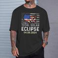 Total Solar Eclipse 2024 Eclipse Usa American Patriotic Flag T-Shirt Gifts for Him