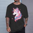 Trans Pride Einhorn Lgbt-Trans-Alliierter Black T-Shirt Geschenke für Ihn