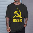 Udssr Used Look Hammer & Sickle Soviet Union Red T-Shirt Geschenke für Ihn