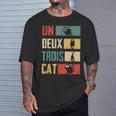 Un Deux Trois Cat Vintage French Joke Cat Lovers T-Shirt Gifts for Him