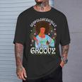 Unapologetically Groovy Black Woman 70S Dance Party Peace T-Shirt Gifts for Him