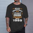 Never Underestimate A Black Queen July 1989 T-Shirt Gifts for Him
