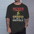 Never Underestimate An Old Man On A Bicycle Cycling Retro T-Shirt Gifts for Him