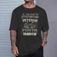 Never Underestimate A Veteran Who Was Born In March T-Shirt Gifts for Him