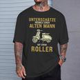 Underschätze Niemal Alten Mann Scooter Grandpa Dad S T-Shirt Geschenke für Ihn