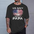 Us Navy Proud Papa With American Flag Veteran T-Shirt Gifts for Him