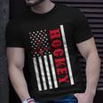 Usa Flag Patriotic American Pride Hockey Player Hockey T-Shirt Gifts for Him