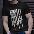 Usa Guns Weapons Flag Rifles Stripes Military White T-Shirt Gifts for Him