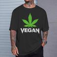 Vegan Marijuana Cannabis Weed Smoker Vegetarian T-Shirt Gifts for Him