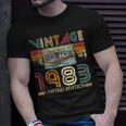 Vintage 1983 Cassette Tape 40 Year Old 40Th Birthday T-Shirt Gifts for Him