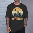 Vintage Adventure Awaits Explore The Mountains Camping T-Shirt Gifts for Him