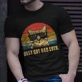 Vintage Best Cat Dad Ever Bump Fist Father's Day Cat Daddy T-Shirt Gifts for Him