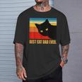 Vintage Best Cat Dad Ever Daddy Fathers Day T-Shirt Gifts for Him