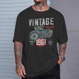 Vintage Born 1961 60Th Birthday Classic Retro Motorcycle T-Shirt Gifts for Him