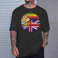 Vintage British & Zimbo Flags Uk And Zimbabwe T-Shirt Gifts for Him
