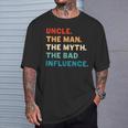 Vintage Fun Uncle Man Myth Bad Influence Father's Day T-Shirt Gifts for Him