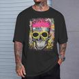 Vintage Graffiti Biker Rocker Skeleton Punk Horror Skull T-Shirt Gifts for Him