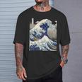 Vintage Japonés Tatuaje Arte Kanagawa La Gran Ola Camiseta unisex Regalos para él