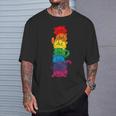 Vintage Lgbt Cat Stack Rainbow Gay Pride For Cat Lover T-Shirt Gifts for Him