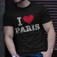 Vintage I Love Paris Trendy T-Shirt Gifts for Him