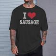 Vintage I Love Sausage Trendy T-Shirt Gifts for Him