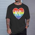 Vintage Rainbow Heart Kc T-Shirt Gifts for Him