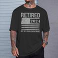 Vintage Retired 2024 Not My Problem Anymore American Flag T-Shirt Gifts for Him