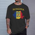 Vintage Romania Romanian Pride Flag T-Shirt Gifts for Him