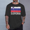 Vintage Slowenien Slowenien Flagge Slowenien Pride Herren Damen T-Shirt Geschenke für Ihn