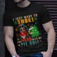 Vintage Smoke And Hang With My Pit Bull Smoker Weed T-Shirt Gifts for Him