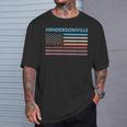 Vintage Sunset American Flag Hendersonville North Carolina T-Shirt Gifts for Him