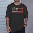 Vintage Usa American Flag Lacrosse Player Lover Patriotic T-Shirt Gifts for Him