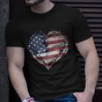 Vintage Usa Heart Shape American Flag Stylish T-Shirt Gifts for Him