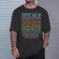Vote As If Your Skin Is Not White Human's Rights Apparel T-Shirt Gifts for Him