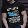 Warning May Spontaneously Talk About Car Parts T-Shirt Gifts for Him