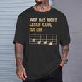 Wer Das Nicht Lesen Kann Ist Ein Monkey Music Theory T-Shirt Geschenke für Ihn