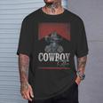 Western Cowboy Killer Cowboy Skeleton Hat And Scarf T-Shirt Gifts for Him