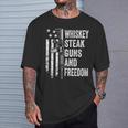 Whiskey Steak Guns And Freedom Usa Bbq Gun On Back T-Shirt Gifts for Him