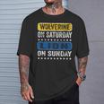 Wolverine On Saturday Lion On Sunday Detroit T-Shirt Gifts for Him