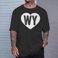 Wyoming Heart Hometown State Pride Western Love T-Shirt Gifts for Him