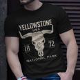 Yellowstone National Park Bison Skull Buffalo Vintage T-Shirt Gifts for Him