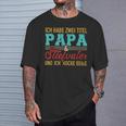 Zwei Titel Papa Und Steppapa Und Rocke Both Stepdad T-Shirt Geschenke für Ihn