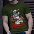 African American Santa Christmas Pajama Cool Black T-Shirt Gifts for Him