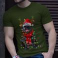 Black Pug Dog Tree Christmas Lights Xmas Pajama T-Shirt Gifts for Him