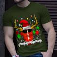 Christmas Football Santa Hat Sports Xmas Team Lovers Holiday T-Shirt Gifts for Him