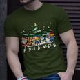 Christmas Friends Santa Rudolph Snowman Xmas Family Pajamas T-Shirt Gifts for Him