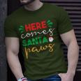 Here Comes Santa Paws Christmas Pajama X-Mas Dog Lover Puppy T-Shirt Gifts for Him
