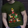 Corgi Christmas Tree Light Buffalo Plaid Dog Xmas T-Shirt Gifts for Him